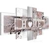 Runa Art Murali Da Parete Home Cuore 5 Pezzi Quadro Tela Non Tessuta Decorazione Soggiorno Vintage Rosa Grigio 504552b