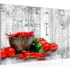 Runa Art Cucina Spezie Quadri Soggiorno Grande Grigio Cibo 120 x 80 cm 3 Pezzi Decorazione Murale 019231c