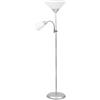 vetrinein rete Vetrineinrete® Lampada a piantana da terra con doppio paralume luce orientabile in metallo per salotto (Silver) X12