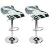 uyeoco Stampato Coprisedile per Sedia da Cucina da Bar Senza Schienale 4/2/1 Pezzi, Copri Fodera Sgabello da Bar Quadrato Elasticizzato(#2,2PCS)