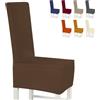 BANZAII TEXTILE INNOVATOR ONLINE Banzaii Coprisedia Elastico con Schienale 2 Pezzi, Coprisedia Universale Antimacchia per Sedie Cucina e Sala da Pranzo, Fodera Sedia Elasticizzata Lavabile, Marrone
