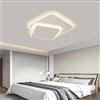 TZSMUM Bianco LED Moderna Plafoniera con Telecomando Lampada da Soffitto 2700K-6500K Dimmerabile Plafoniere Acrilico Geometrico Minimalista Design per Camera da Letto Corridoio (Quadrata,50cm)