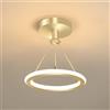 Chao Zan LED Lampada A Sospensione Nordico Moderno Cerchio Lampadario Luci Lampade Sospeso Pendente Metallo Plafoniera rotondo Pendente Per Soggiorno Cucina Tavolo sala da pranzo Bianco caldo (Dorato)
