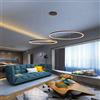 FUMIMID Lampadario Sospensione LED Lampada Soggiorno Lampadario Dimmerabile Con Telecomando Lampade Sospensione Moderne Tavolo Pranzo Soffitto Luminoso Acrilico Rotondo in Alluminio,Marrone,2 laps 40+60cm