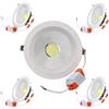 JANDEI - Confezione da 5 Faretti LED COB da Incasso da 15W, 1350 Lumen, Cornice Rotonda Bianca 160x55mm (Foro da 130-135mm). IP44 Ideale Cucina, Bagno - Luce fredda 6000K
