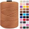 CAMAL Cordino per Borse Uncinetto Macramè Filo 3mm Filo Poliestere 170m Corda Macrame Filato per Borse Uncinetto Spago Colorato Corde Colorate per Artigianato, Lavoro a Maglia (Caffè Latte)