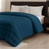 BANZAII TEXTILE INNOVATOR ONLINE Banzaii Trapunta Matrimoniale in Velluto Invernale 600 g/m², Piumone Morbido e Caldo Effetto Vellutato Ideale per l'Inverno - Colore Ottanio