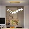 TEKHOME Lampadario Moderno a Sospensione 7 Luci G9, Design Bianco e Ottone, Altezza Regolabile, per Soggiorno Cucina Sala da Pranzo Camera da Letto - Senza Lampadine A06