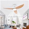 YFouCnd I Cameretta Lampadario Con Ventilatore Da Soffitto Reversibile Silenzioso Creatività Ventilatore Da Soffitto Con Luce E Telecomando 6 Velocità 3 Colori Lampadario Ventilatore Timer-Wood