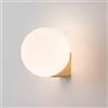 damastoreitalia Applique Lampada da Parete con Sfera in plastica Bianca opaca Struttura in Metallo, Attacco G9, Design Moderno e Raffinato per Soggiorno, Camera da Letto e Corridoio