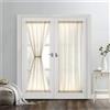 GYROHOME Tende per porta alla francese, in finto lino, trasparenti, in voile, filtrano la luce solare, proteggono la privacy, per porte in vetro, inclusi fermatenda, 2 pannelli, 122 x 183 cm
