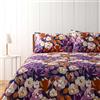 Bassetti, Parure Copripiumone Matrimoniale, Collezione Garden Flowers, 100% Cotone, Blue Moon con Fiori