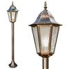 hofstein Lampioncino da Esterno in alluminio Pressofuso Effetto Anticato- Lampione Design Classico con Paralumi in Vetro Satinato- Illuminazione per Giardino e Vialetto