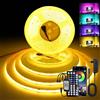 KISUFU 24V COB RGB Led striscia,840 LEDs/m striscia LED multicolore con 44 tasti IR Bluetooth musica RGB Controller per armadio,festa,cucina,decorazione fai da te