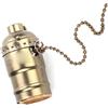 Nikou E27 Portalampada vintage in alluminio con catena di trazione, lampada da tavolo, attacco a vite (bronzo)