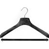 Mainetti Grucce Appendini per Cappotti, Abiti, Giacche NSAR linea Sartoriale, con Stecca, 10 pezzi (Nero con gancio zincato, 43 cm)