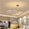 HYQJUNE Lampada A Sospensione Moderna LED Anello Luce Da Soggiorno Dimmerabile Lampadario Con Telecomando Luci Pendenti Da Camera Da Letto Ristorante Plafoniera Illuminazione Metallo,D'oro,40+60+80+100cm