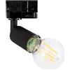 LEDKIA LIGHTING - Faretto Portalampada Binario Trifase | Orientabile per Illuminazione Flessibile | Compatibile con Lampadina E27 25W | Uso Interno IP20, Nero, Alluminio