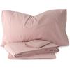 Morbidissimi Set Lenzuola Completo Letto in Flanella 100% cotone felpato Tinta Unita per letto Singolo [ Cipria]