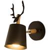 Mengjay Creativo Applique da Parete Moderno Lampada da Parete Semplice Lampada a Muro E27 Testa di Cervo Nordico Stile Art Deco per Camera da Letto dei Bambini, Ristorante, Corridoio, Scale (Nero)