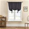 SMITHOOM Tenda a pacchetto a 1 pannello, con legatura, spessa, tinta unita, con tasche per asta, per cucina, camera da letto, bagno, lavanderia, decorazione per finestra, 80x140cm, Nero