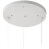DESHOME Rosone Lampadario Soffitto Bianco 35cm Rotondo Rosone Cilindrico in Metallo 3 Fori Kit Fissaggio Rosone Soffitto Accessori per Lampada a Sospensione, Plafoniere, Appendere Fixture
