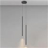 Klobvtt Lampada a Sospensione Minimalista a LED lampadario a Tubo Nero Lampada da soffitto Cilindro apparecchio di Illuminazione a Sospensione Moderne luci a Sospensione per Soggiorno Camera da Letto