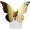 Wambere - 50 pezzi - Farfalle segnaposto, per decorazione da tavolo, per matrimoni, per feste, per la casa, eccetera, Farfalle segnaposto laser, placche per nomi, oro A