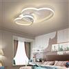 damastoreitalia Plafoniera a led da interno moderna a soffitto lampada lampadario adatta per camera da letto salone soggiorno solotto cucina locali commerciali 33W (Doppio cuore - Luce calda 3000K)