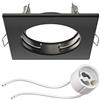 ledscom.de Telaio di montaggio a soffitto RIR Telaio di montaggio nero opaco angolare (LED/Halogen/GU10/MR16/PAR16/50mm) incl. presa GU10