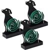 Baroni Home Set di 3 Porta Zampirone in Metallo Portazampirone da Interno o da Esterno da Interrare in Vasi o nel Giardino Fantasia, Cane Nero 17x5x18 cm