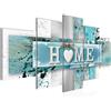 Runa Art Murali Da Parete Home Cuore 5 Pezzi Quadro Tela Non Tessuta Decorazione Soggiorno Vintage Blu Grigio 504552a
