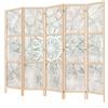 LUMASOUL Separe Divisorio Interno Monofacciale - Paravento da Interno 5 Pannelli Divisorio per Ambienti - Divisori per Interni con Motivo Boho - 225x172 cm