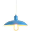 Mengjay Lampada a Sospensione Vintage Industriale Edison Illuminazione a Soffitto Metallo Plafoniera Classica per Sala Bar Ristorante Ufficio Retro, Senza Lampadina, E27 Lampadario (blu)