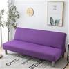 Hixingo Copridivano Senza Braccioli Lavabile, Copridivano 3 Posti Tinta Unita Semplice Antiscivolo, Copri Divano Elasticizzato Fodera per Divano Letto Clic Clac (L:190-230cm,Viola)