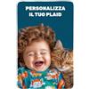 Teetaly Plaid Personalizzato con Foto e Testo - Coperta Leggera in Micropile 100x150 cm - Idea Regalo Originale