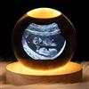 HDLOVE Regalo Personalizzato For Futuri Genitori, Sfera Di Cristallo Personalizzata Con Ecografia Del Bambino Con Luce Notturna, Regalo For Baby Shower, Festa Della Mamma, Foto 3D Incisa Su Cristallo(8cm .1