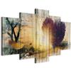B&D XXL - Quadro 200x100 cm 5 Pezzi - Stampa su Tela Strutturata XXL Grande - Quadri Moderni Componibili Camera da Letto Matrimoniale - Stampe da Parete Arte - Natura Paesaggio Cuore c-C-0065-b-o
