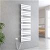 EMKE Scaldasalviette Elettrico con Elemento riscaldante WIFI termostatato,1599x500mm 1000W，Pannello Asciugamano Elettrico con Asta di Riscaldamento con Timer,Bianco