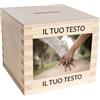 Creative Deco Salvadanaio in Legno | Scatola Personalizzata con Testo e Foto per Soldi Salvadanaio Apribile | 9,5 x 9,5 x 9 cm | Scatola per Risparmio | Legno di Pino Grezzo | Scatola per Decoupage
