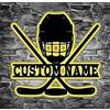 Ozinna Personalizzato Nome e Hockey Metallo Segno Lampada LED 16 Colori con Telecomando Decorazione d'Arte da Parete Regali di Natale per Feste di Compleanno Decorazioni per la casa,style 8