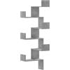 vidaXL Scaffale Angolare a Muro Grigio Cemento 45x45x147cm Multistrato, 5 Ripiani, Moderno, Scaffale a Parete, Scaffale ad Angolo, vidaXL