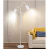 ANTENLICHT Lampada da Terra Bianca | attacco E27 max. 60W | 2 Teste ruotabili a 360° | Lampada da Divano Moderna in metallo con altezza 159 cm | per Soggiorno Camera da Letto Studio (Senza Lampadina)