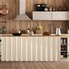 Wokuaile Tendina Sottolavello Cucina, Tende per Mobili da Cucina, Tenda Corta Hook Loop Autoadesiva, Antipolvere e Privacy, per Mobile Sottolavello, Armadio, beige, L140 x A100 cm