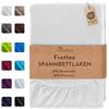NatureMark Lenzuolo con angoli in spugna - Morbido e traspirante, delicato sulla pelle, pratico e facile da lavare, durevole e resistente, 80% cotone & 20% poliestere, 120 x 200 cm, Bianco