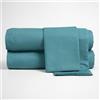 Corredocasa Lenzuola Completo Letto in Percalle, Made in Italy - 100% Cotone Percalle - Set Lenzuolo Sotto con Angoli, Sopra e 2 Federe Eleganti (Smeraldo, Una piazza e mezza)