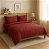 INTRECCI Completo Lenzuola 1 Piazza e Mezza Scozzese Rosso, Set Lenzuola e Federe in Puro Cotone Fantasia Tartan