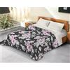 BANZAII TEXTILE INNOVATOR ONLINE Banzaii Trapunta Invernale in Ecopiuma da 380 gr/mq anallergica e traspirante - Piumone Caldo e Morbido - Prodotto in Italia - Due piazze Matrimoniale 260x260 cm, Sally Nero