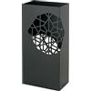 Baroni Home Portaombrelli Design Moderno in Metallo Squadrato, 2 Gancini, Vaschetta Scolapioggia Rimovibile 25x15x50 cm Nero