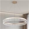 ZenithBeam Lampadario Di Cristallo D'Oro,60Cm Rotonda Lampadario Led,Moderno Lampadari Cucina 3000K-6000K Dimmable Luce,Lampadari Sospensione Per Camera Da Letto Cucina Hall,30W